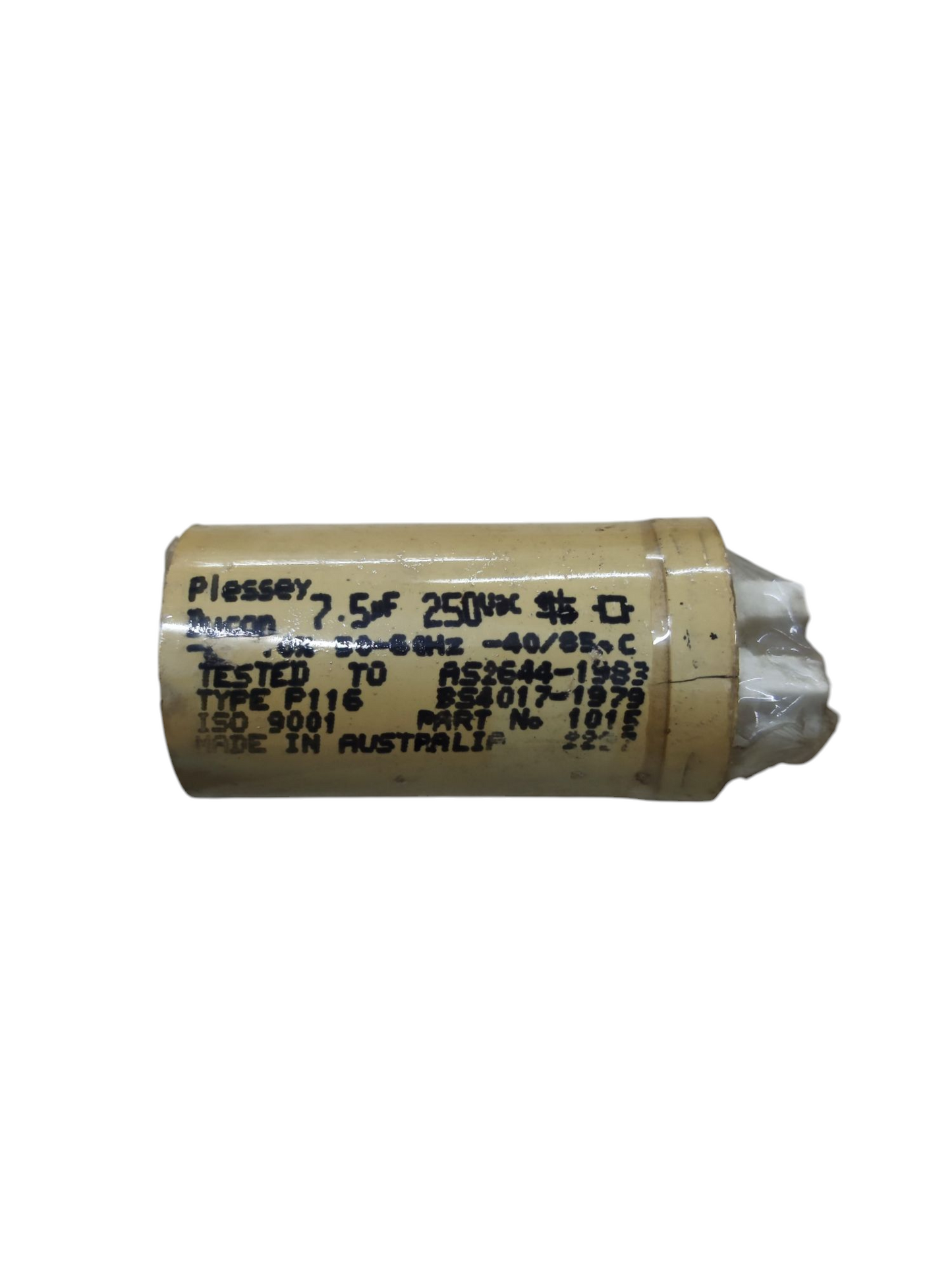 Plessey 7.5 microfarad 250V AC Running Capacitor for electrical applications and circuit stability
