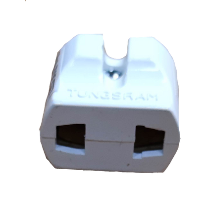 Electx Electrical Supply white Plug Adaptor Round to Flat for electrical connections