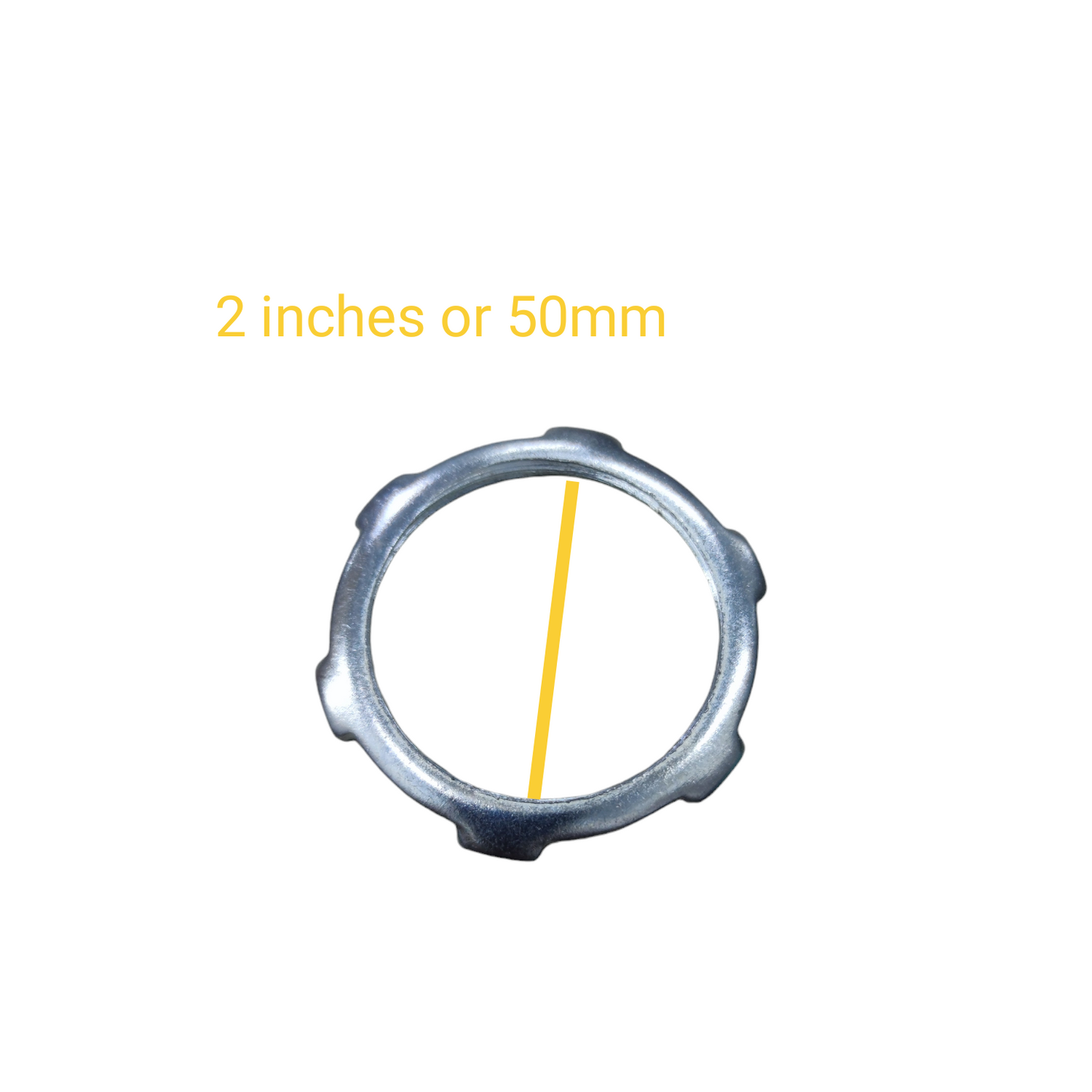 Locknut for RSC Pipes 15mm metal locknut ring for 2 inches 50mm conduit with scalloped edges