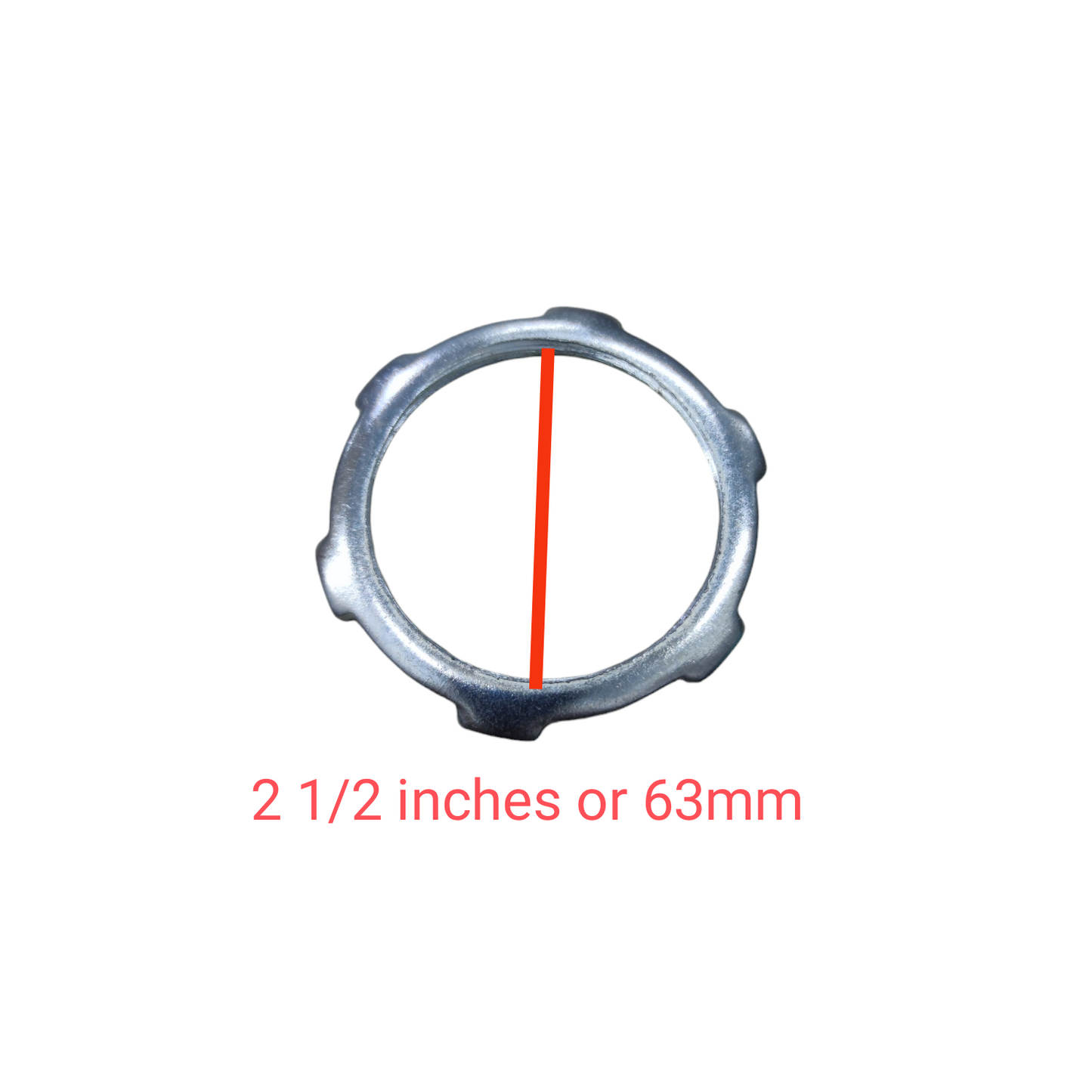 Local steel Locknut for RSC Pipes 15mm. Scalloped ring locknut for 2 1 2 inch 63mm conduit fitting