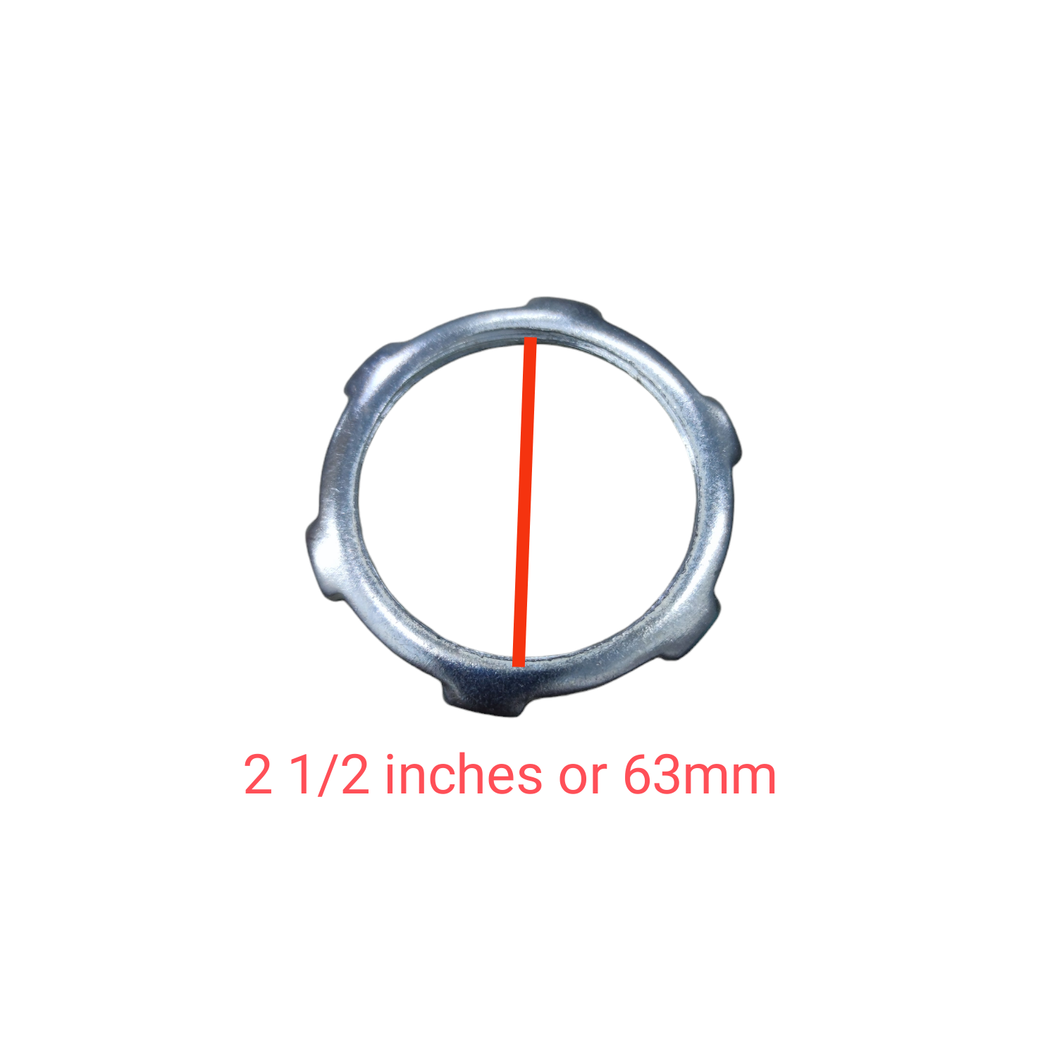 Local steel Locknut for RSC Pipes 15mm. Scalloped ring locknut for 2 1 2 inch 63mm conduit fitting