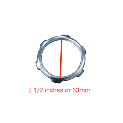 Local steel Locknut for RSC Pipes 15mm. Scalloped ring locknut for 2 1 2 inch 63mm conduit fitting