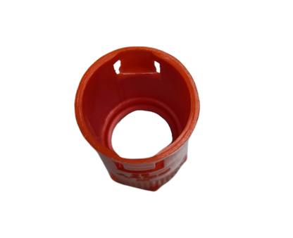 Poly orange plastic Adaptor for PVC Flexible Hose cylindrical connector with locking tabs and smooth bore