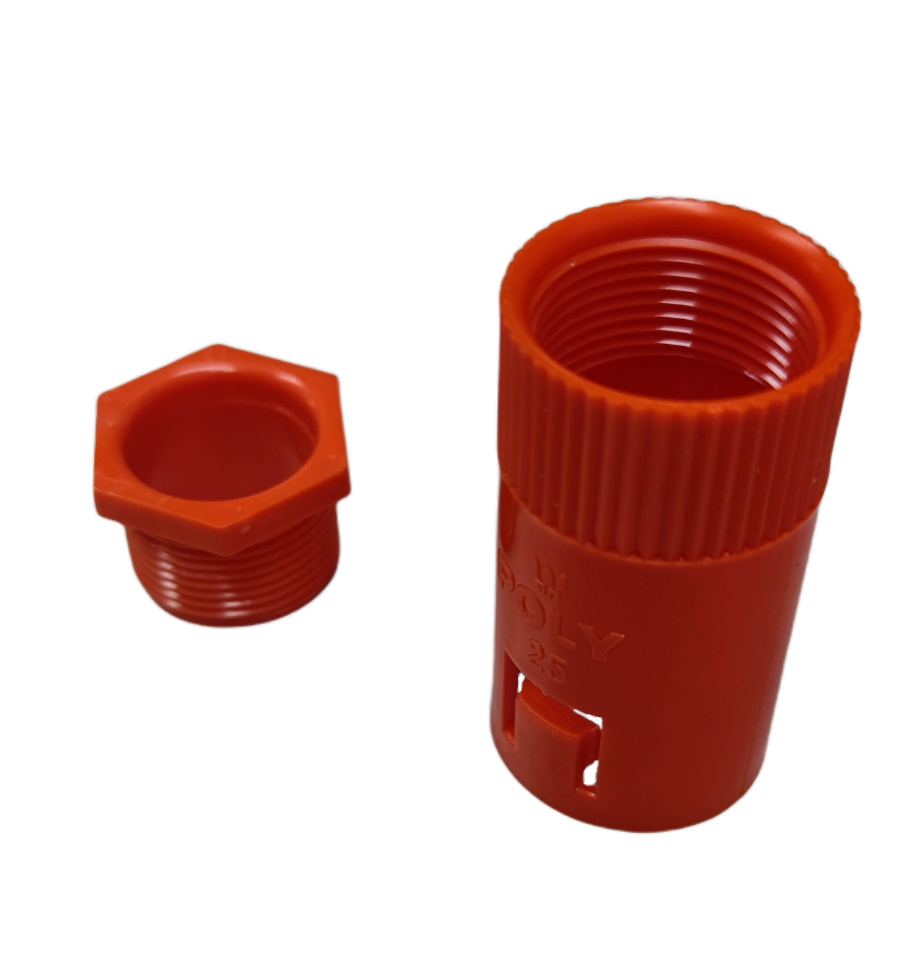Poly orange threaded two piece Adaptor for PVC Flexible Hose for electrical conduit fittings