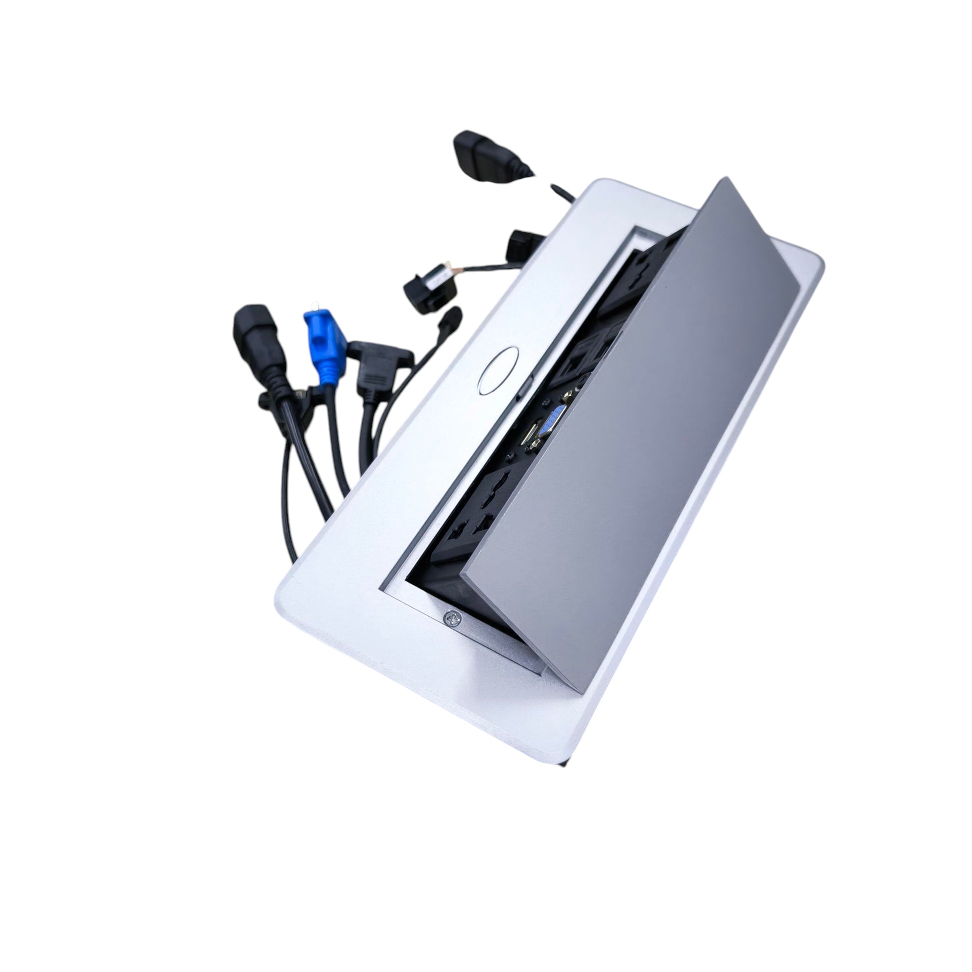 Grippes pop up electrical outlet with USB and HDMI for convenient access to power and charging