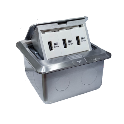 T&J Pop-up USB 5V 2.1A x 3 with Metal Utility Box for convenient power and charging
