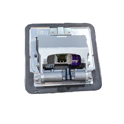 T&J Pop up Voice and USB Charging Outlet with metal hinge and internal wiring components