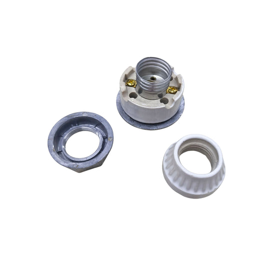 Amco porcelain E27 socket with bracket for easy lighting installation and accessories