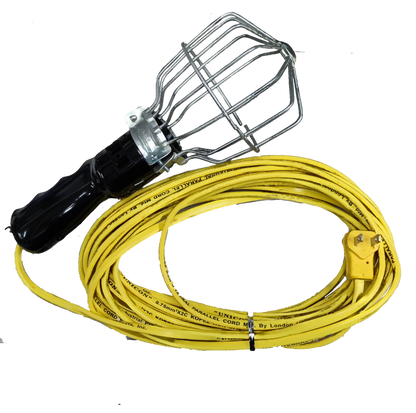 Kopez portable trouble light E27 socket with protective metal cage and long yellow extension cord