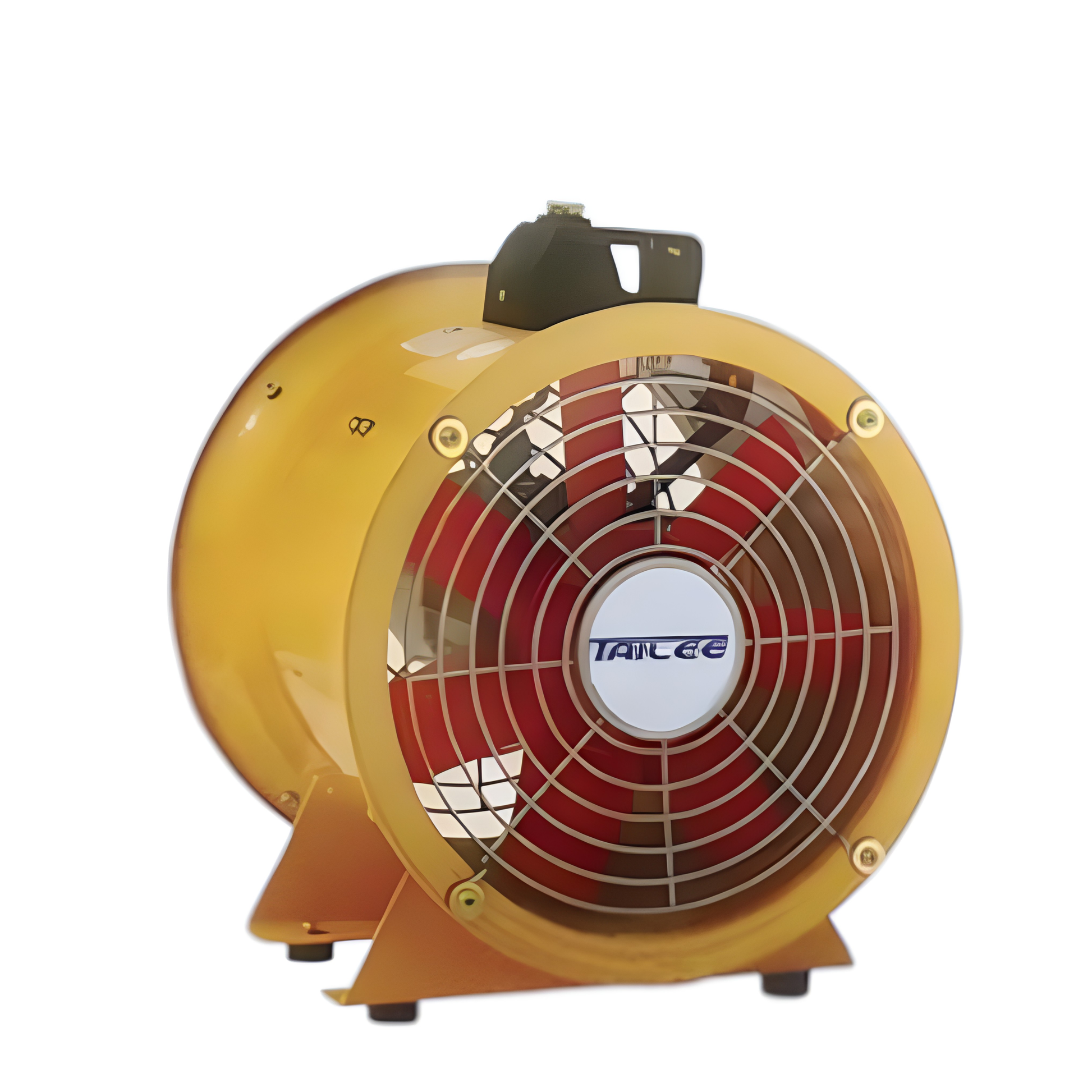 Tailee 10 Inches Portable Ventilator Fan with yellow metal frame and red blades for efficient cooling
