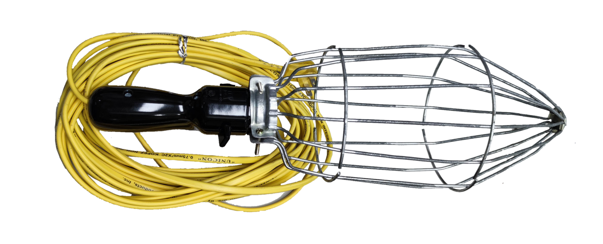 Kopez portable work light 220V E27 with protective metal cage and yellow power cord