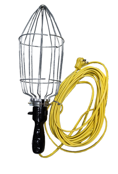 Kopez portable work light 220V E27 with protective metal cage and long yellow power cord
