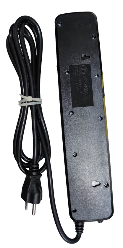 Royu power strip 4 outlets with individual switch black extension cord with plug