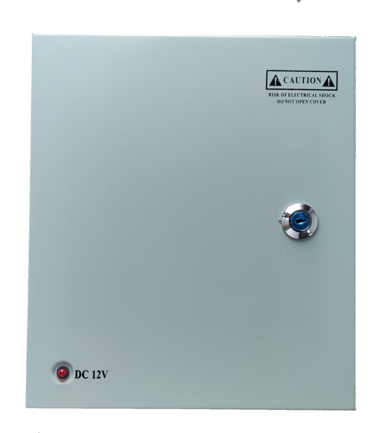 China CCTV security camera power supply box with Power Supply 12V 10A and warning label