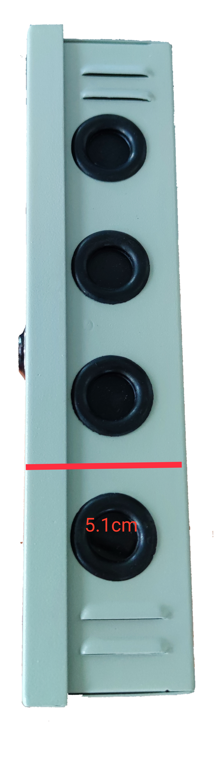 China-made CCTV security camera power supply 12V 10A in a metal case with measurement markings