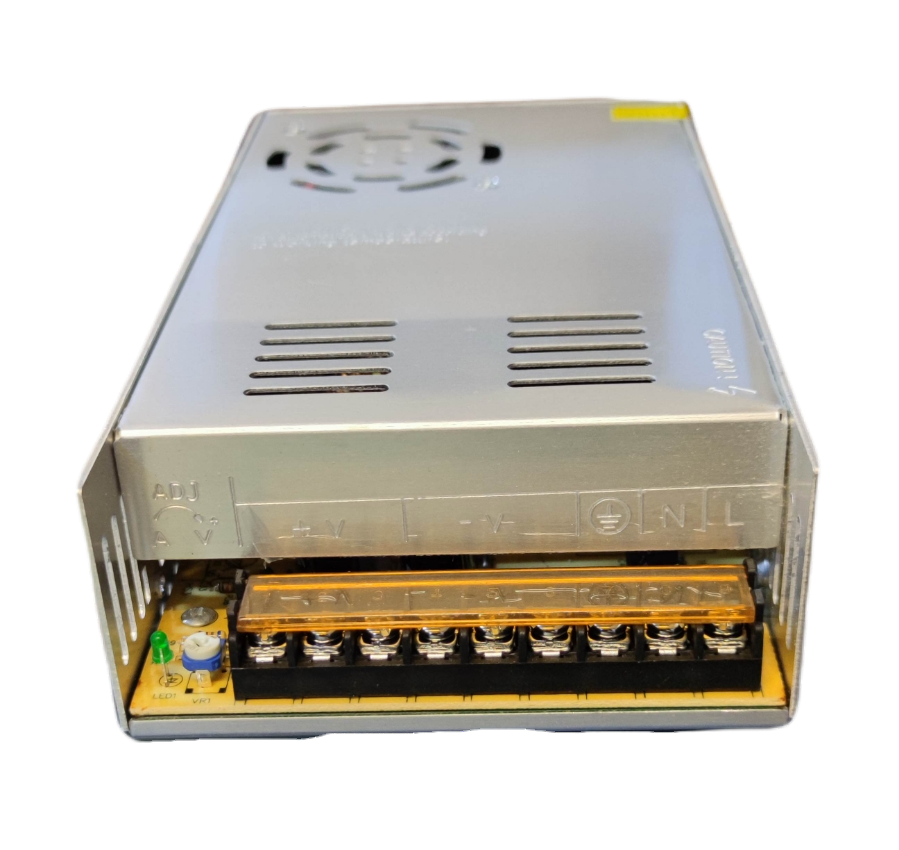 ZwitseRise Power Supply 12V 30A metal enclosed power adaptor with cooling fan and terminal connections