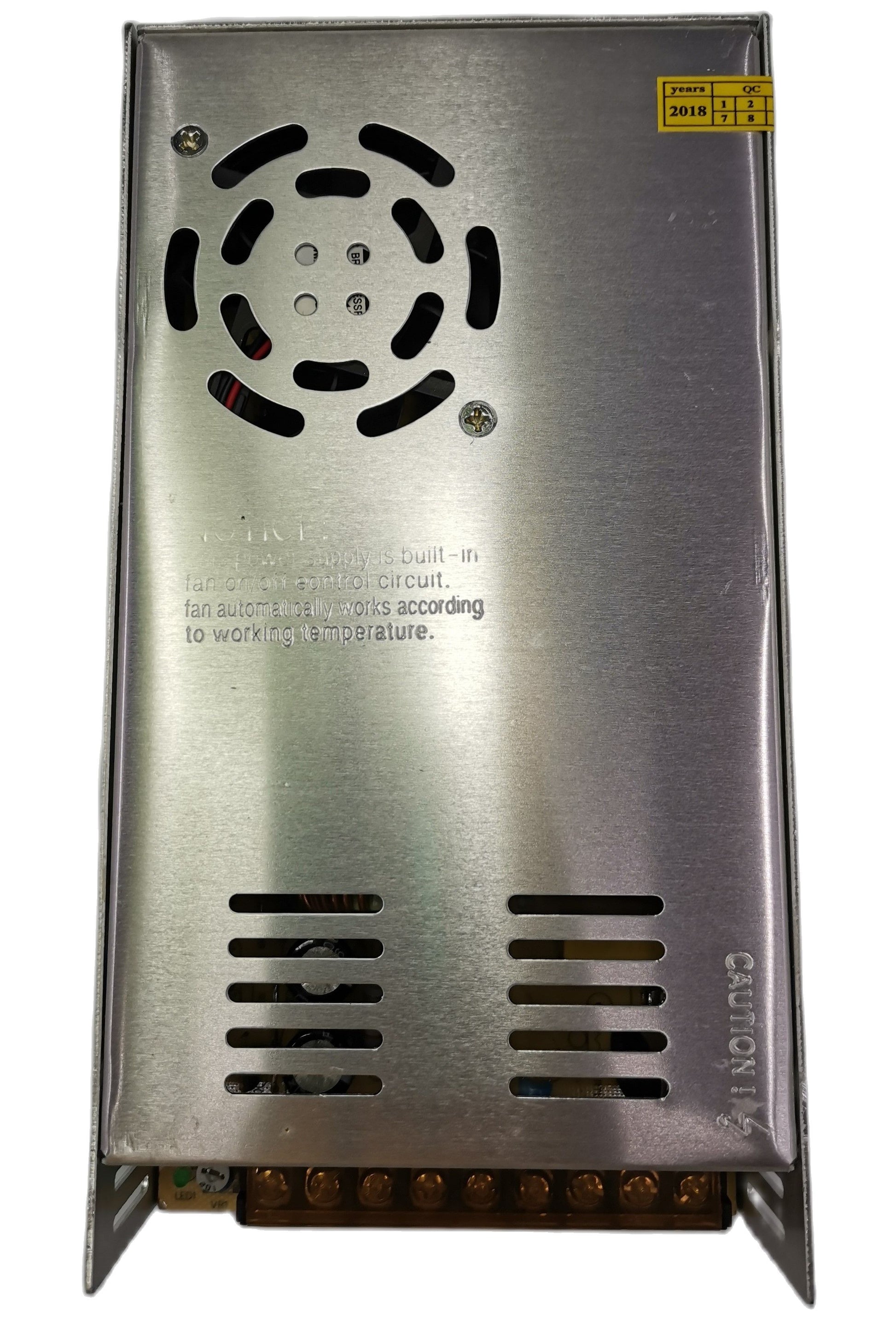 ZwitseRise Power Supply 12V 30A metal casing with ventilation fan and cooling vents