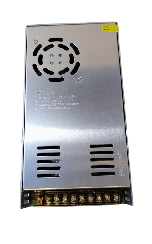 ZwitseRise Power Supply 24V 20A - 220V Input with a compact metal casing and cooling vents