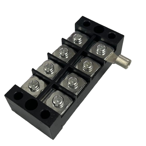 Grippes 45A 4 Pairs Terminal Block 600V black plastic screw terminal with metal screws and mounting holes