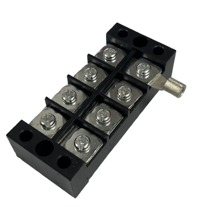 Grippes 45A 4 Pairs Terminal Block 600V black plastic screw terminal with metal screws and mounting holes