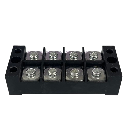 Grippes 45A 4 Pairs Terminal Block 600V black screw terminal strip with eight metal posts for wiring