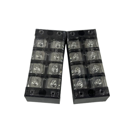 Grippes 45A 4 Pairs Terminal Block 600V clear plastic double terminal blocks with screws