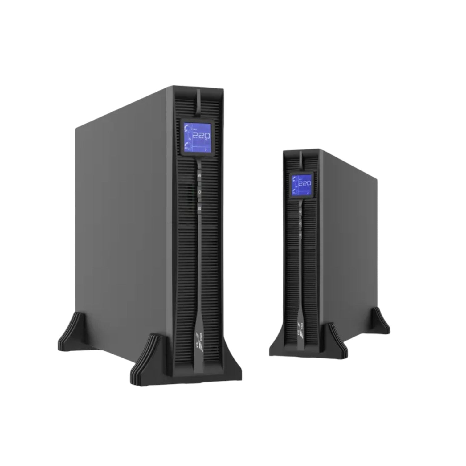 KEHUA TECH UPS 6000VA Double Conversation 120-295V black tower dual units with LCD display and stands