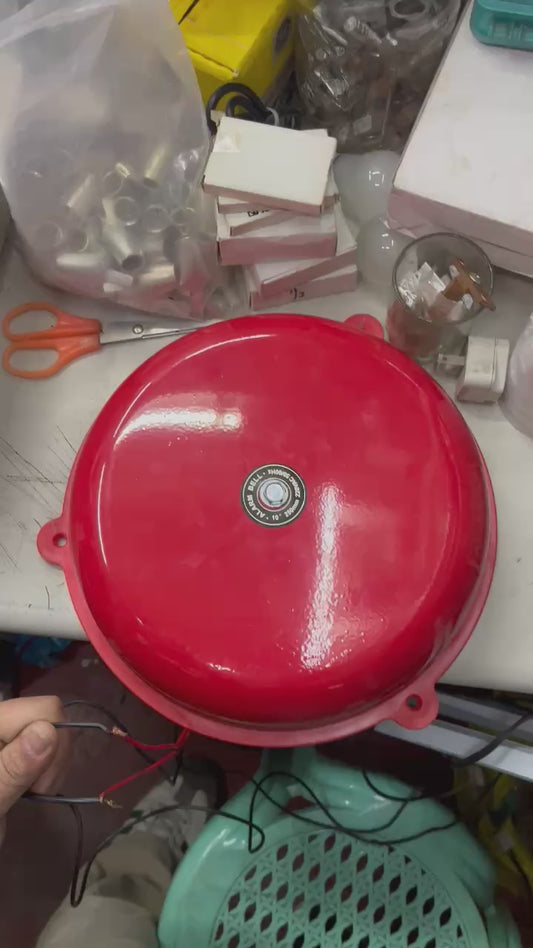 Grippes 10 Inches Round Bell 24V AC Fire Alarm Bell 250mm Red