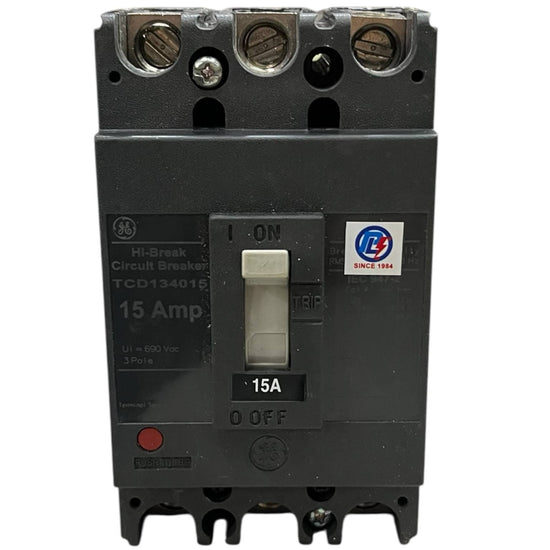 GE 15A 3Pole Industrial Circuit Breaker 220V TCD134015