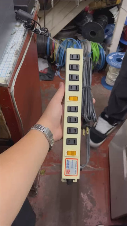 Dragon Extension Cord 8 Gang Flat Pin Outlet 10A 220V 1.5 Meters with 2 Switches