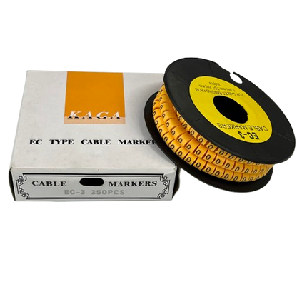 Cable "0" Marker 5.0mm to 7.2mm EC-3 Yellow, 350PCS Wire Tagging