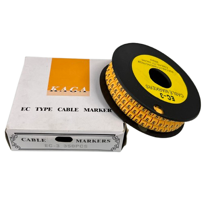 Cable (5) Marker 5.0mm to 7.2mm Yellow EC-3, 350PCS Wire Tagging