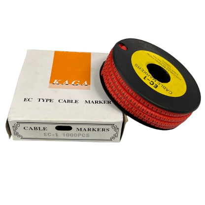 Grippes Cable Marker (A) Red 2.6mm to 4.2mm 1000pcs per Roll EC-1