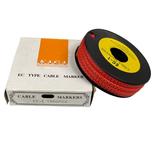 Grippes Cable Marker (A) Red 2.6mm to 4.2mm 1000pcs per Roll EC-1