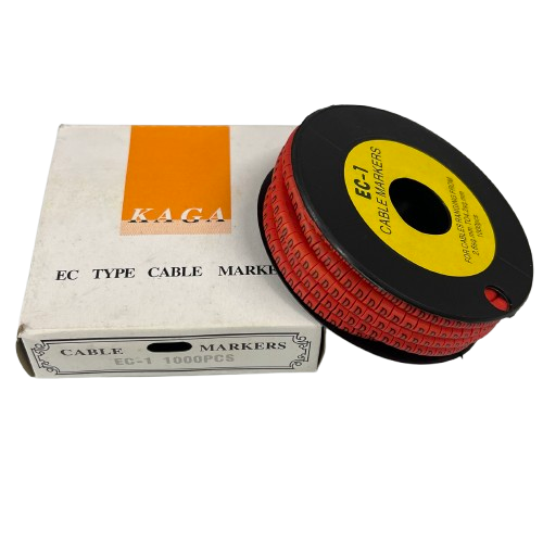 Cable Marker Red - D, 2.6mm to 4.2mm 1000pcs per Roll EC-1  Wire Tagging
