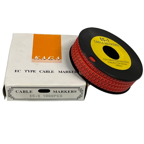 Cable Marker Red - F, 2.6mm to 4.2mm 1000pcs per Roll EC-1  Wire Tagging