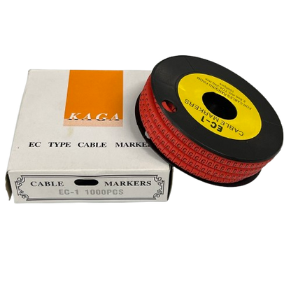 Cable Marker Red - G, 2.6mm to 4.2mm 1000pcs per Roll EC-1  Wire Tagging