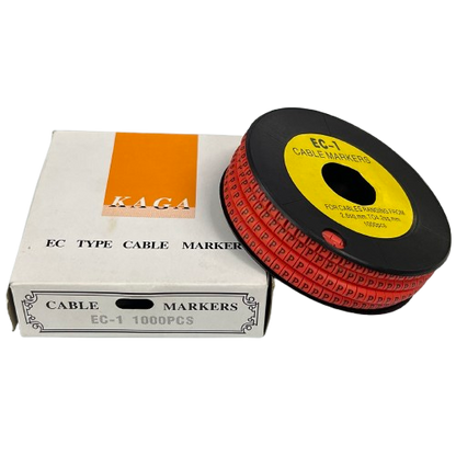 Cable (P) Marker Red 2.6mm to 4.2mm 1000pcs per Roll EC-1  Wire Tagging