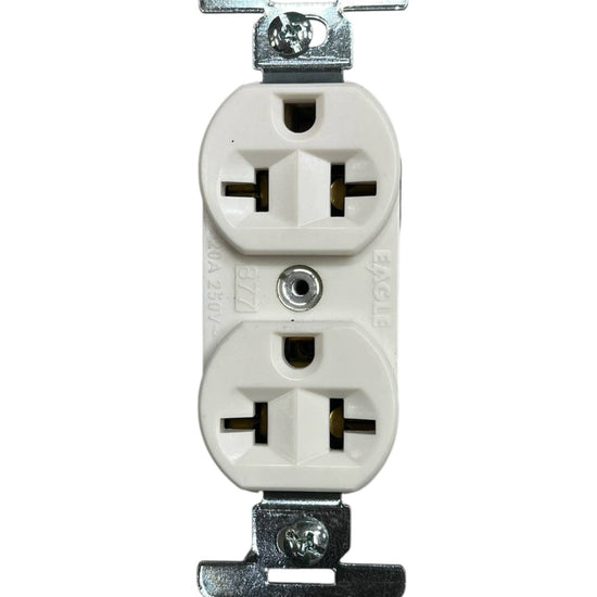 Eagle 2 Gang T-Slot Outlet with Ground 20A 250V CAT 877-IC