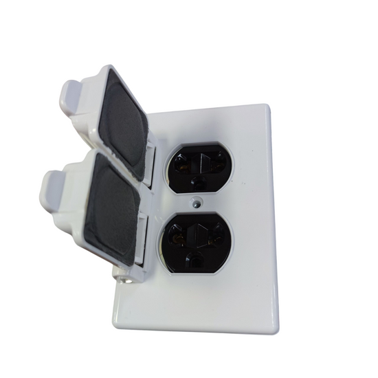 Eagle 2 Gang Weatherproof Universal Outlet with Ground 15A 220V Electx Electrica Supply CAT1962 828B