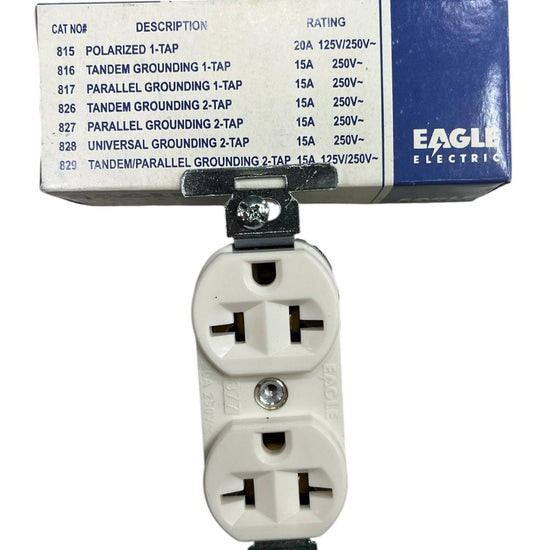 Eagle Tandem Outlet with Ground 20A 250V Electx Electrical Supply CAT 877-IC
