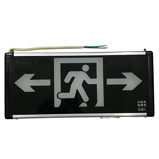 Exit Sign with Running Man Left and Right Green 3W 220V Glass Double Face DZ-BLZD-2LRE3W (K)DF