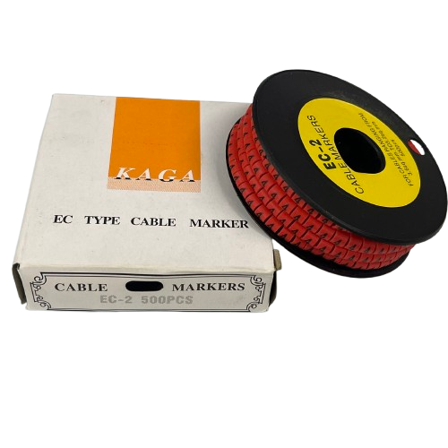 Grippes (4) Cable Marker 3.6mm to 5.2mm 500pcs per Roll Red