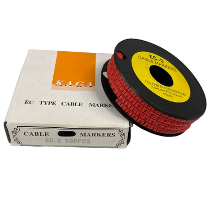 Grippes (F) Cable Marker 3.6mm to 5.2mm 500pcs per Roll Red