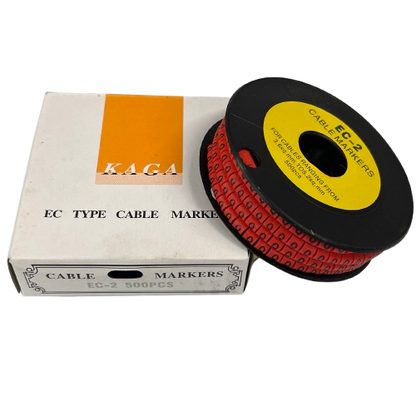 Grippes (Q) Cable Marker 3.6mm to 5.2mm 500pcs per Roll Red