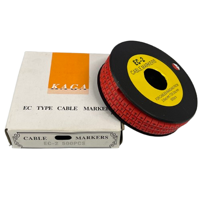 Grippes (T) Cable Marker 3.6mm to 5.2mm 500pcs per Roll Red