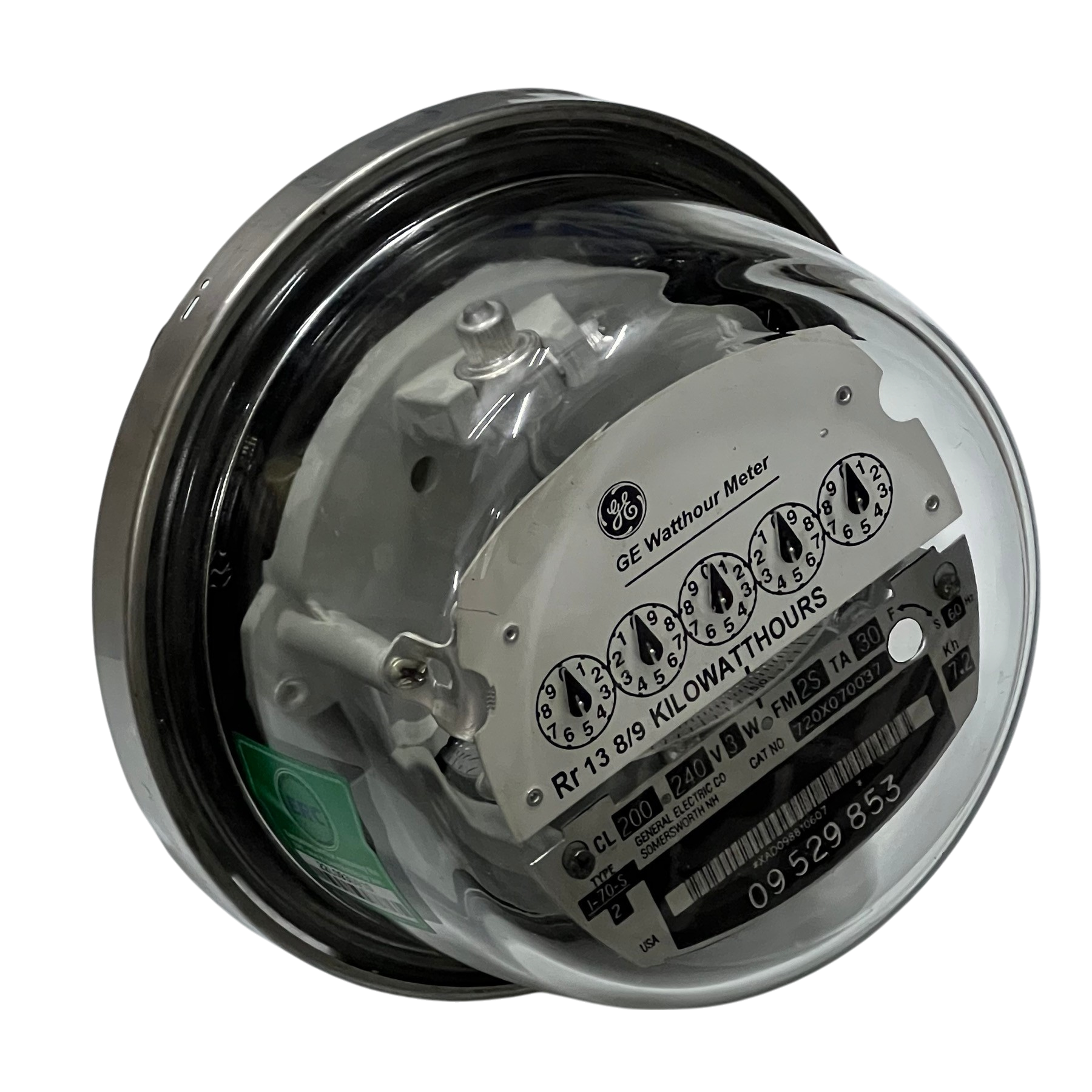 GE I-70-S FM2S KWH Meter Analog Type 3 Wire Single Phase CL200 I70S 4 Jaws 240V 60Hz Electx Electrical Supply