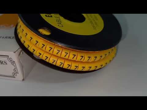 Grippes Cable Marker "7" 3.6mm to 5.2mm Color Yellow 1roll 500pcs EC-2Y