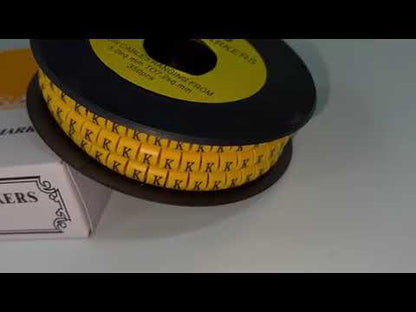 Cable "K" Marker 5.0mm to 7.2mm Yellow EC-3, 350PCS  Wire Tagging