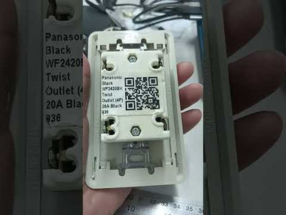 Panasonic 20A Twist Lock Outlet with Plate Cover 3P+E (4P) 250V (ML-3) WF2420 and WNF6254W-8 Twistlock Outlet with Plate Cover 20A 3P+E (4P)